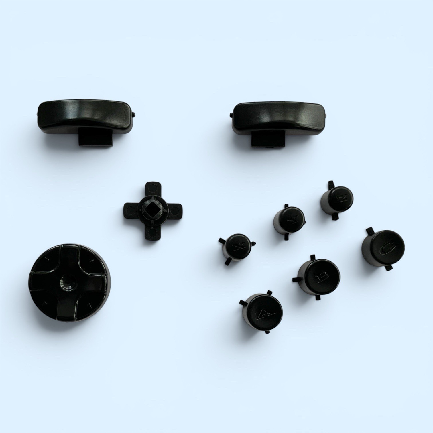 All Black Full Buttons Set For SEGA Saturn 6 Button Model 2 Controller MK-80116