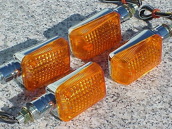 Honda CB 250 350 400 500 650 900 Shadow 750 Spirit Chrome/Amber TURN SIGNALS