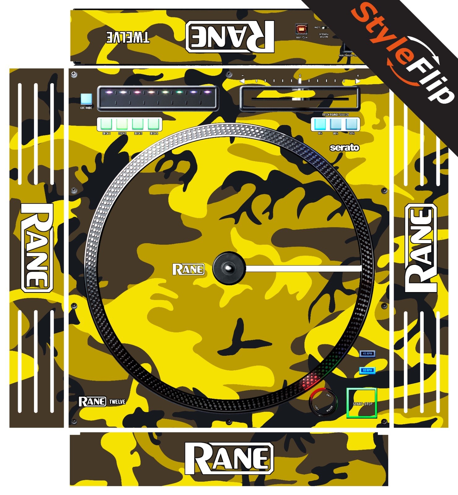 Rane Twelve 2018 Version Skin | Camo Yellow | Protective Decal | StyleFlip Skins