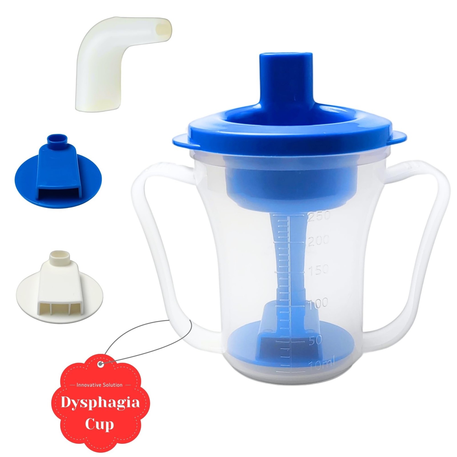 BaseSmall Dysphagia Cup for Adults - Blue Slow Flow 5cc 10cc Sip Control