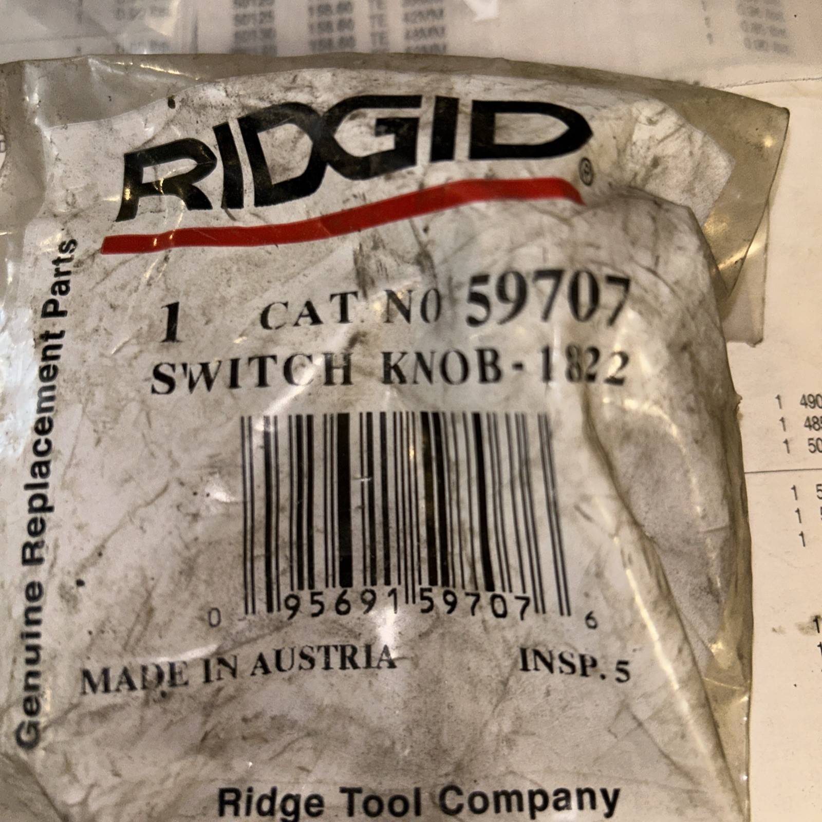 Ridgid, Genuine Adaptor Switch 59742