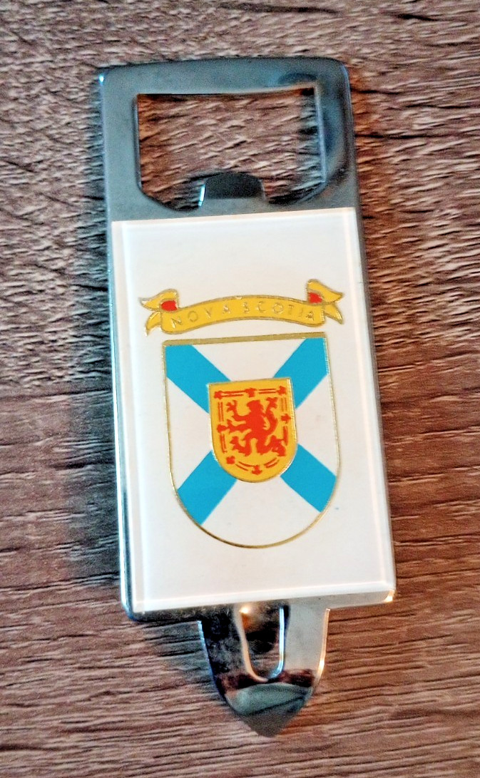 Vintage Nova Scotia New Glasgow Bottle / Can Opener coat of arms