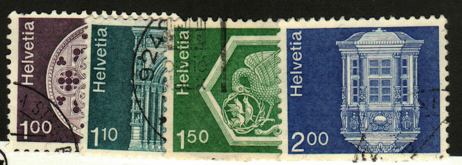 Switzerland #569-70, 573, 576 used
