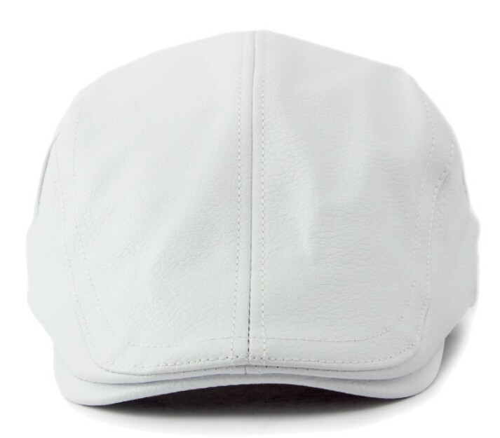 Men's leather beret newsboy taxi driver's warm duckbill hat