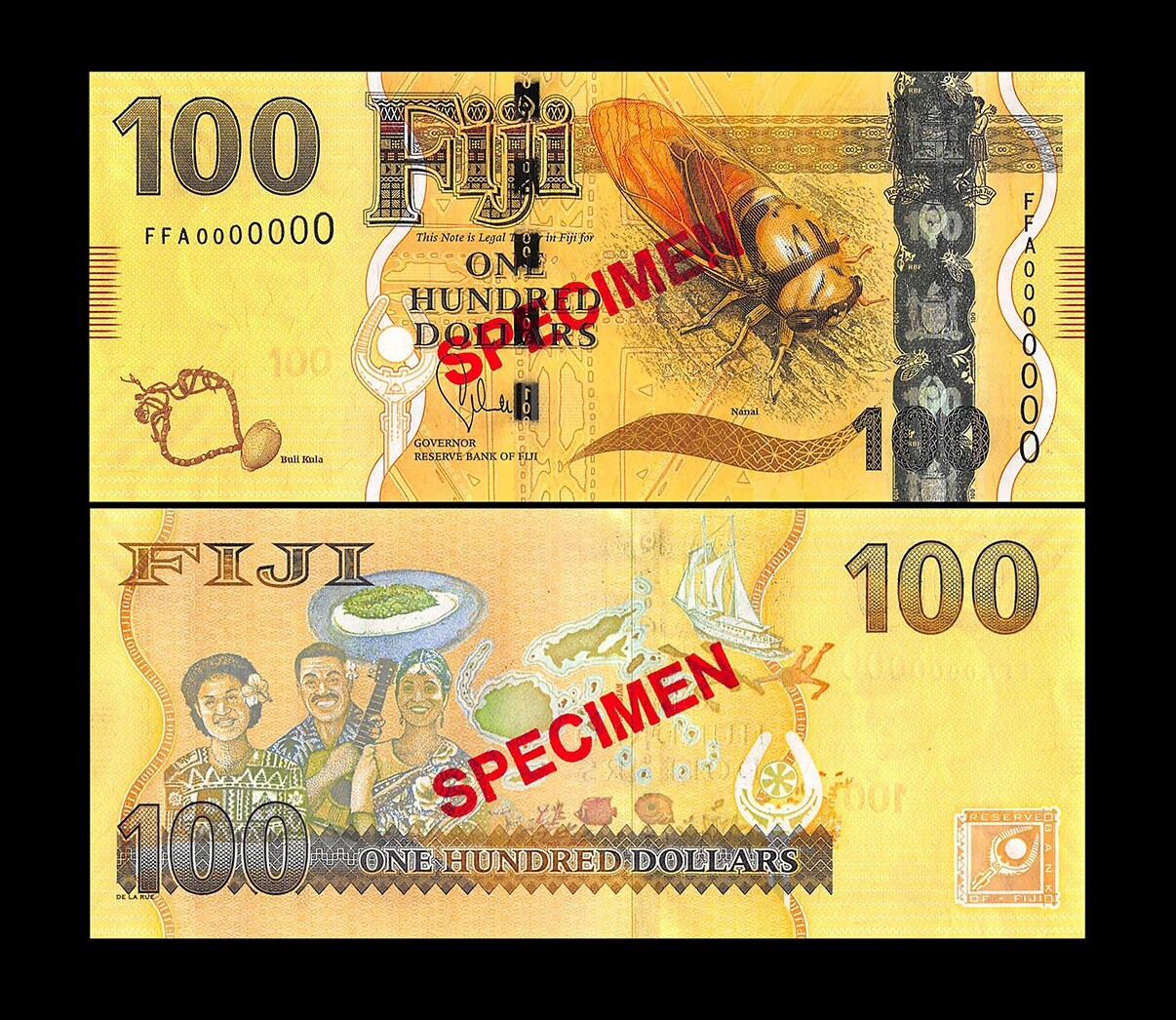 Fiji 100 Dollars ND(2012) P119 UNC - SPECIMEN