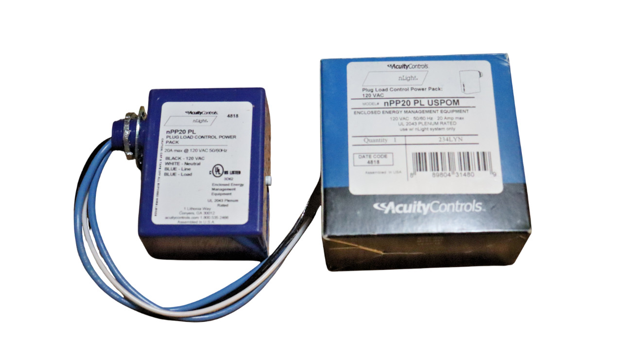 Acuity Controls NPP20 PL USPOM Plug Load Control Power Pack 120Vac 20A 50/60Hz