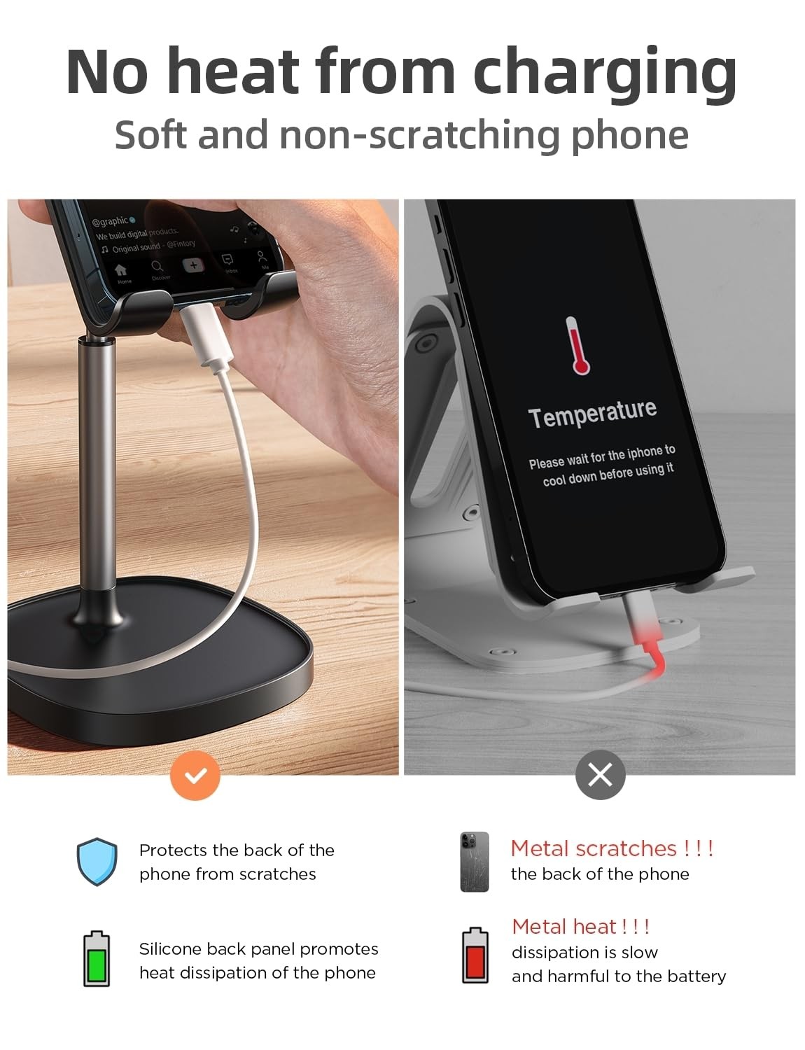 Adjustable Phone Stand – Desk Holder for iPhone, iPad, Switch, Tablet...