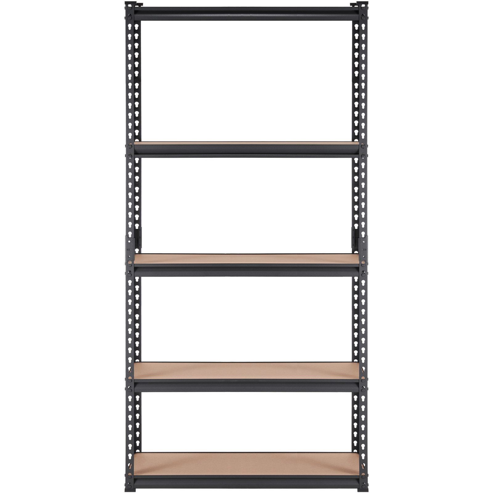 2000LB Capacity 5 Tier Adjustable Metal Storage Shelving Unit 36x18x72In Black