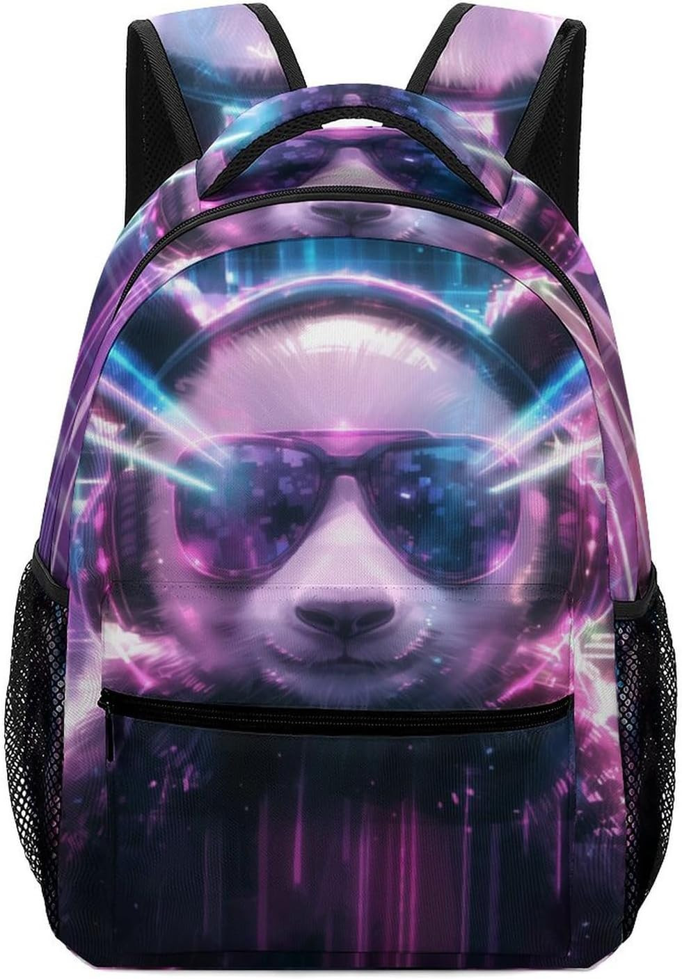 Panda Backpack for Kids - Crazy Lazer DJ Panda with Sunglasses School Backpack -