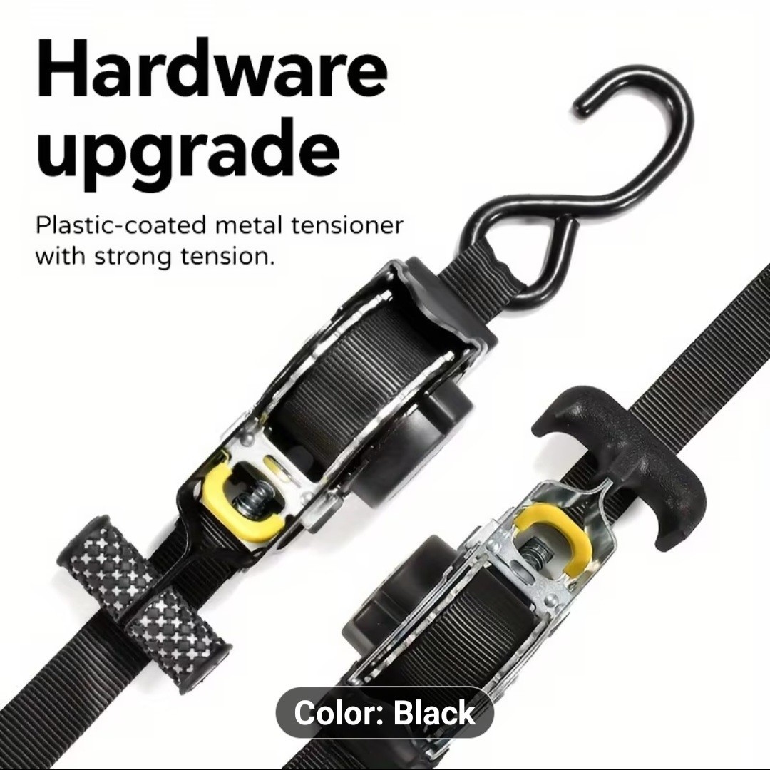 4 Haevy Duty Automatic Ratchet Strap 1"x10.8' Tie Down Hooks Staping Down Loads