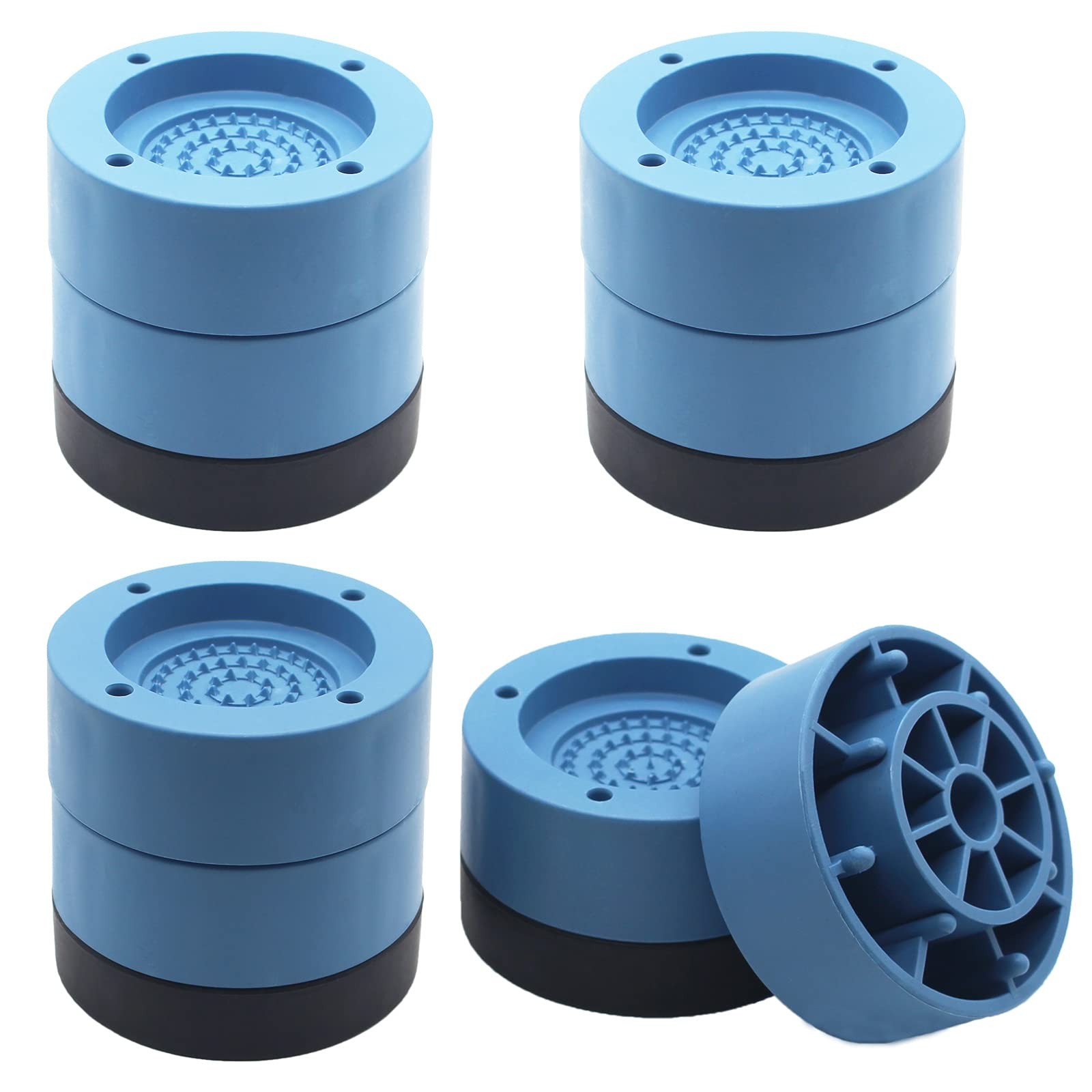 Round Bed Risers 4 Pack Blue Heavy Duty Lifts Supports Up to 1300 lbs 12 Inch