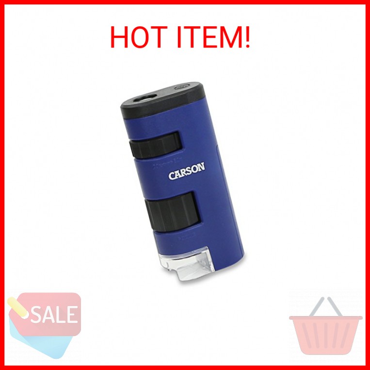 Carson Pocket Micro 20x-60x LED Pocket Microscope Handheld STEM Toy (MM-450)