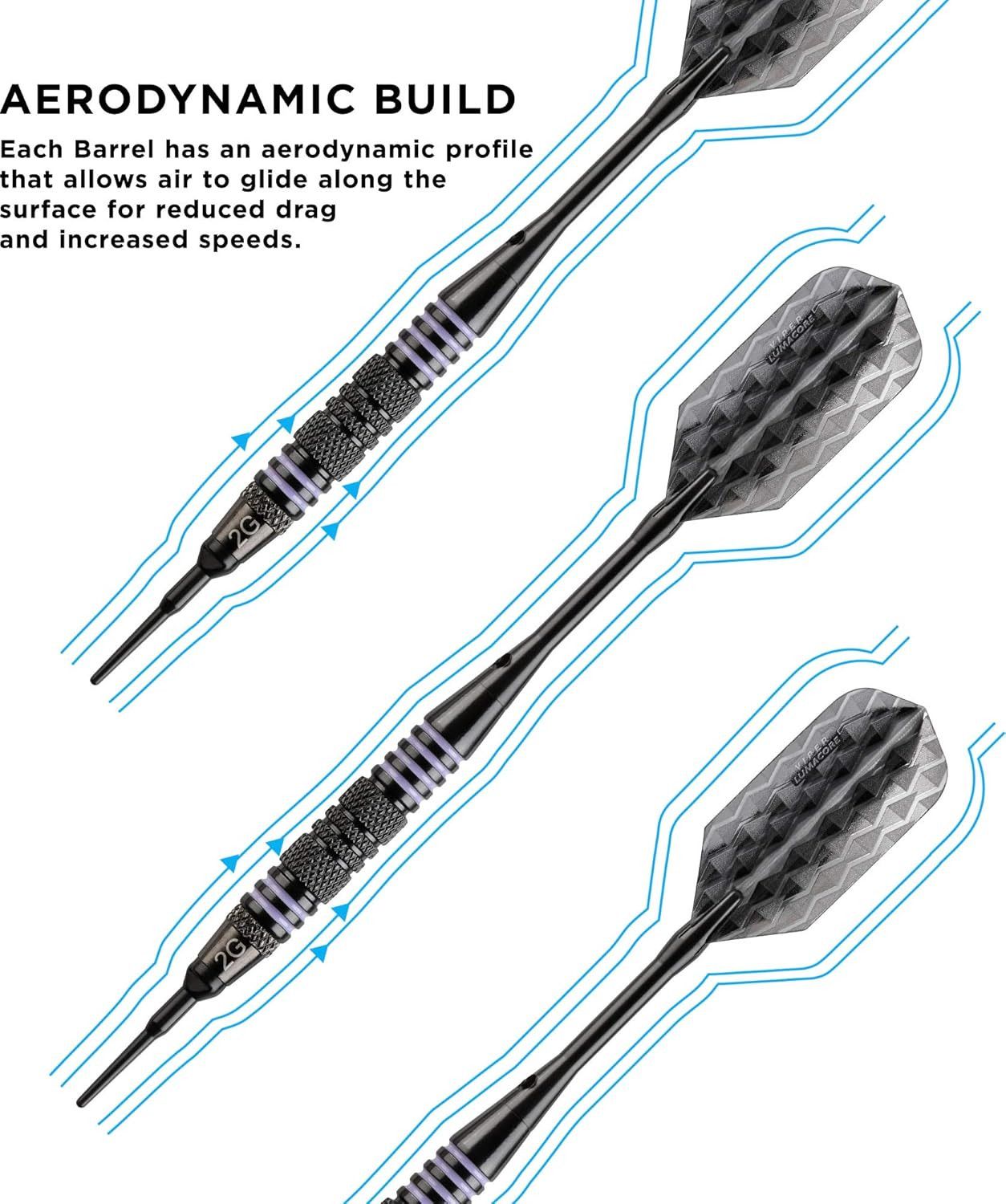Bobcat Adjustable Weight Soft Tip Darts with Storage/Travel Case
