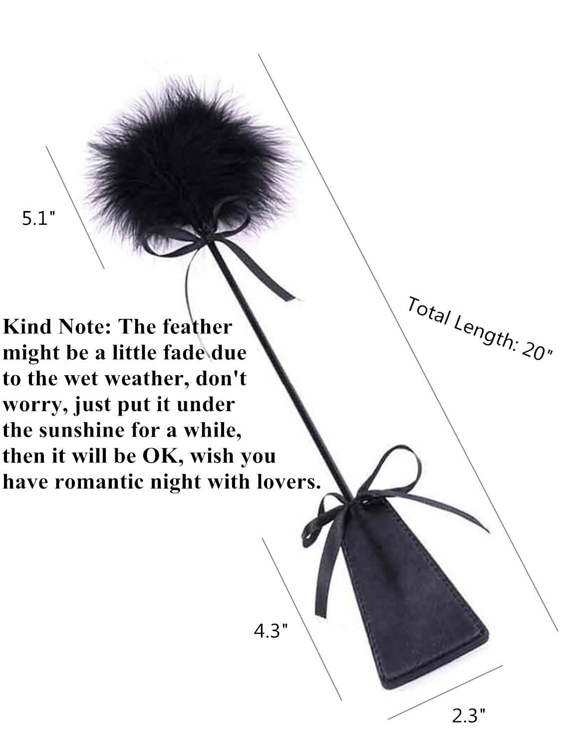 Vivilover Feather Tickler and Leather Slapper Costume Accessory Black