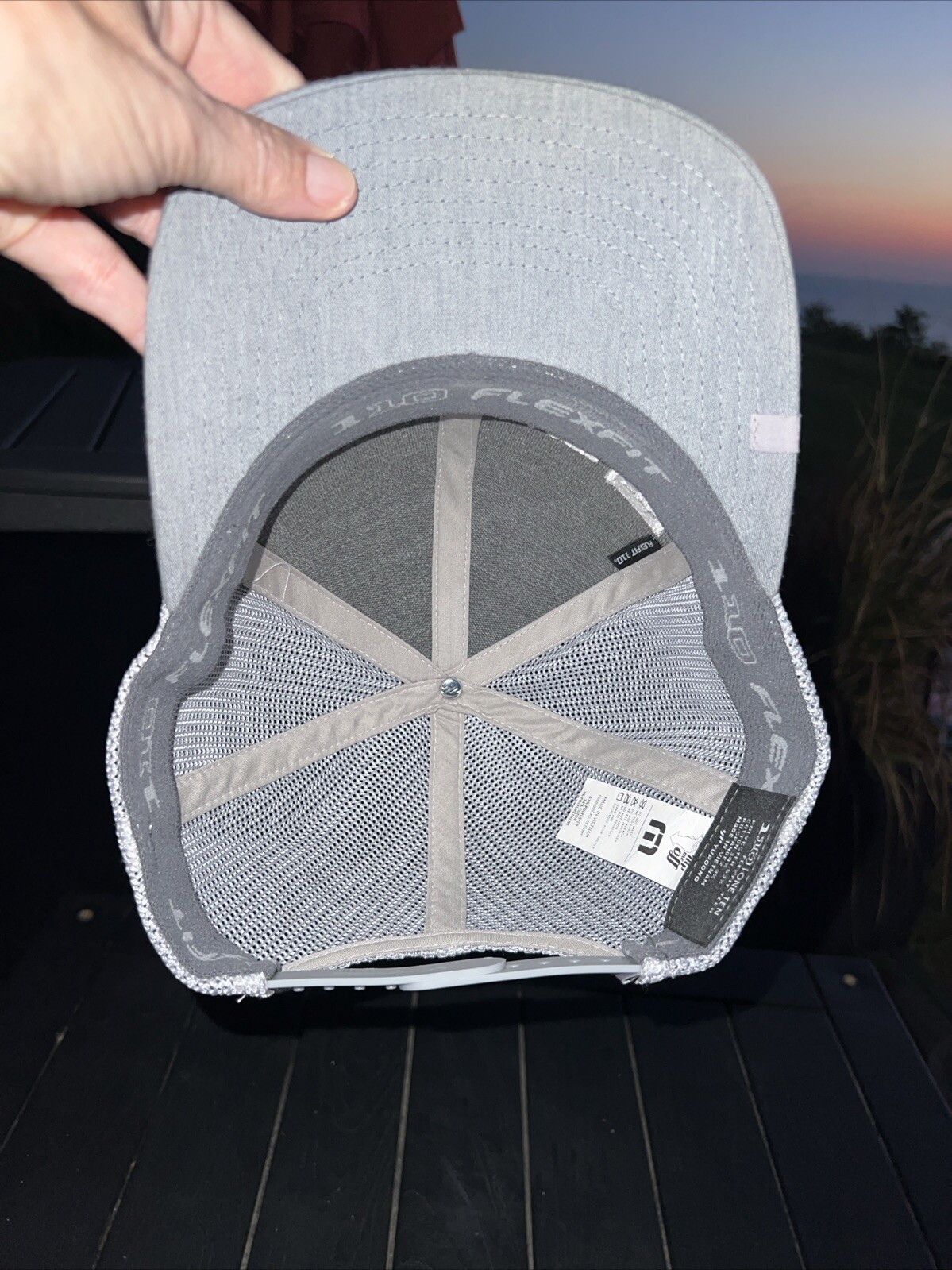 LAKE ST Gray Trucker Hat Cap Snapback Yupoon Flexfit Tech EUC