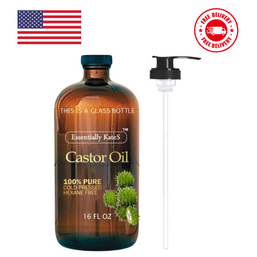 Castor Oil 16 Fl Oz Original Unrefined Cold Pressed & Hexane Free Hair & Body