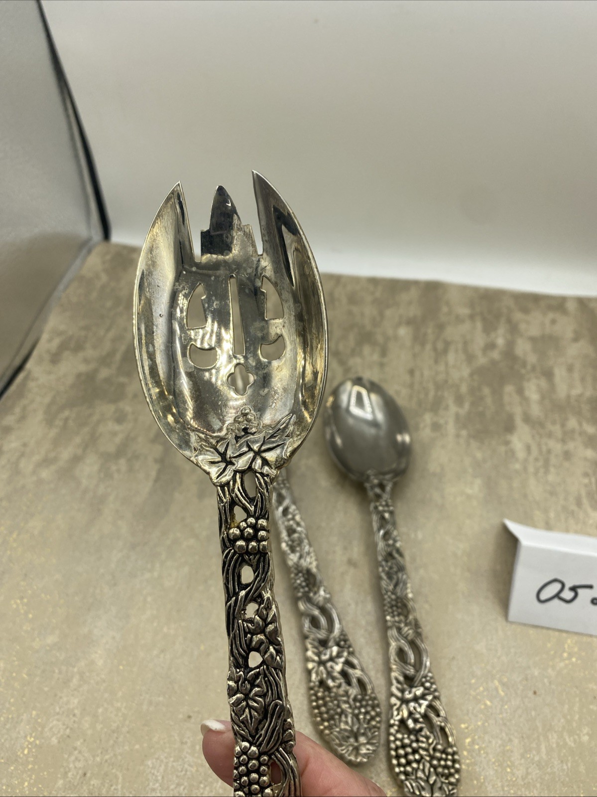 Godinger Made for Neiman Marcus, Grapevine Silver Plated 3 Piece Serving Set 9”