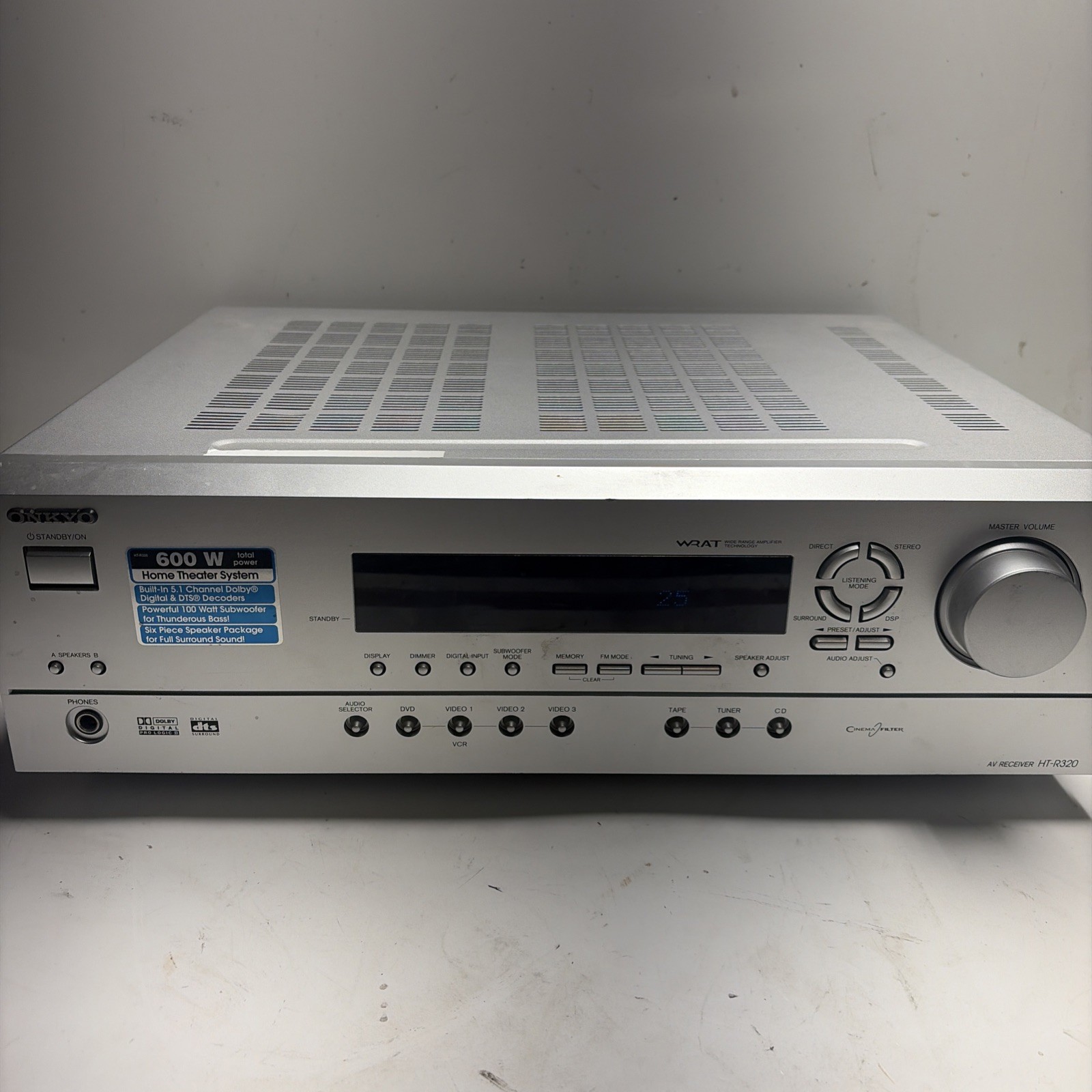 Onkyo HT-R320 Receiver HiFi Stereo Vintage 5.1 Channel Home Theater Tested Works