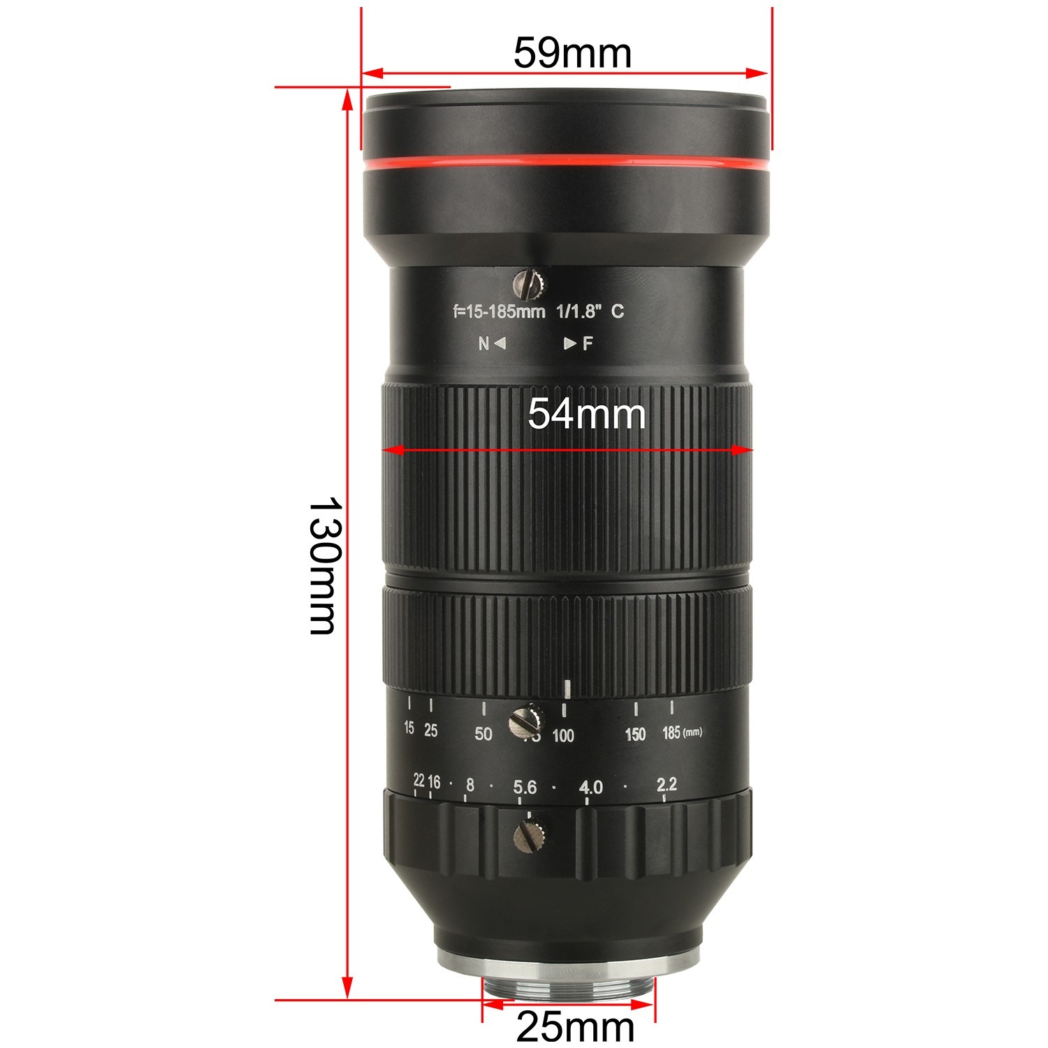 KOPPACE 8 Million Pixel 15-185mm Manual Zoom Industrial Inspection Lens C-Mount
