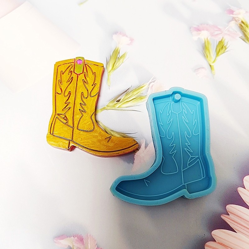 Cowboy Boot Shape Keychain Mold Epoxy Crystal Silicone Mold Customized Mold