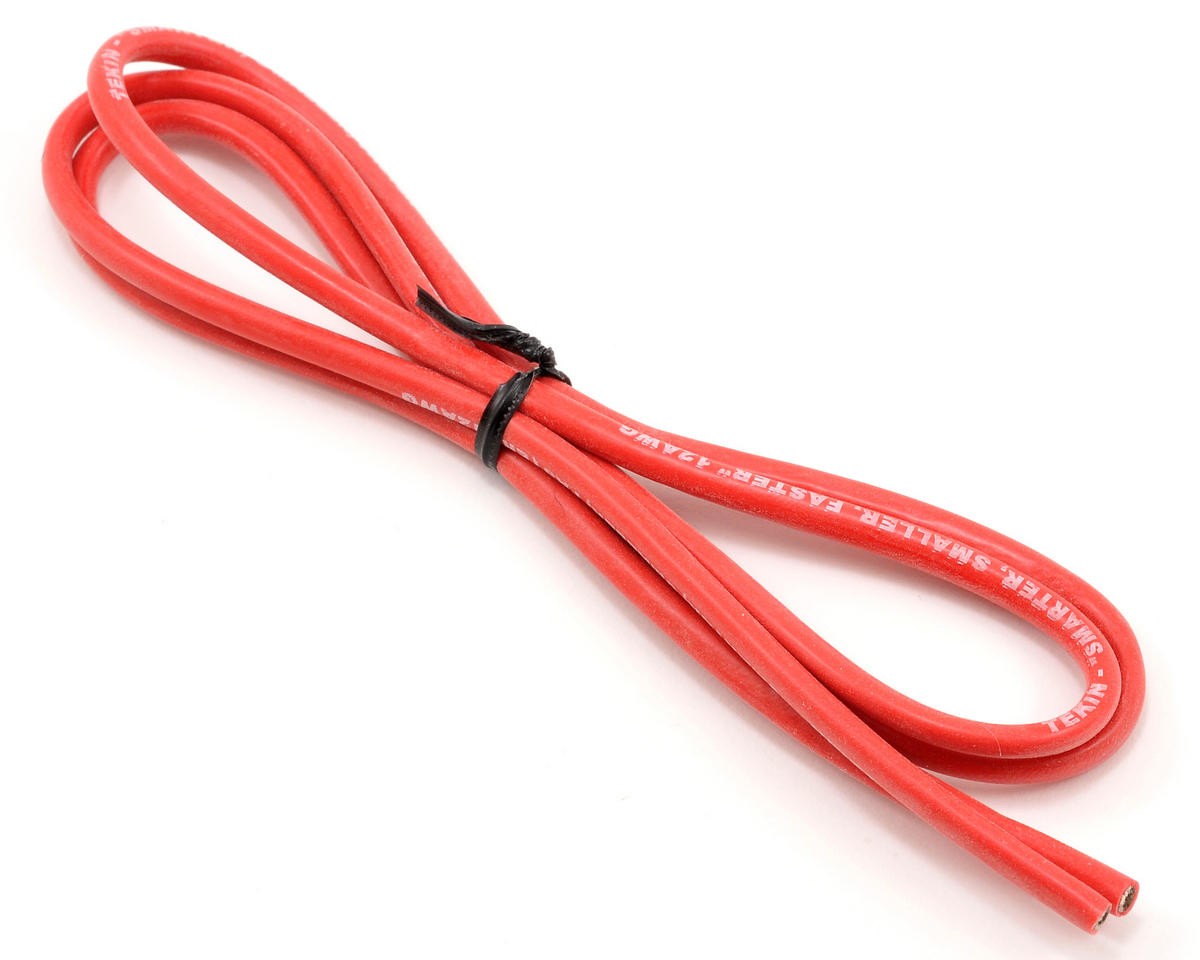 Tekin 12awg Silicon Power Wire (Red) (3') [TEKTT3012]