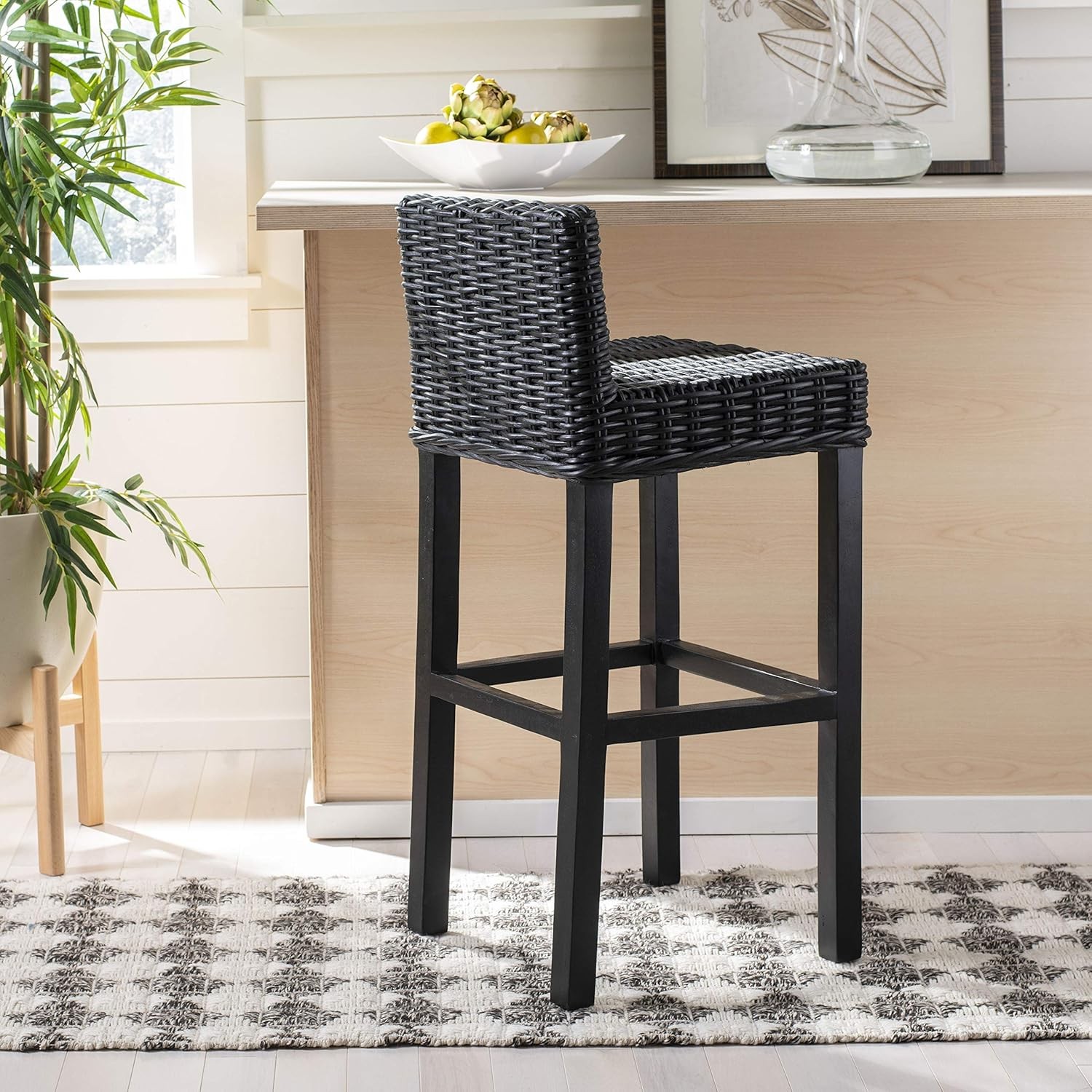 Home Collection Cypress Cappuccino Wicker 30-inch Bar Stool