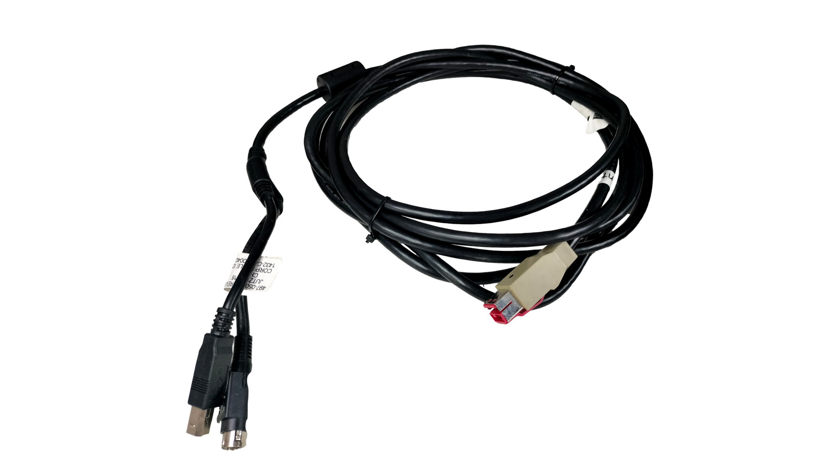 NCR 1432-C404-0040 24v  13ft Powered USB Receipt Printer Power Cable 497-0473052