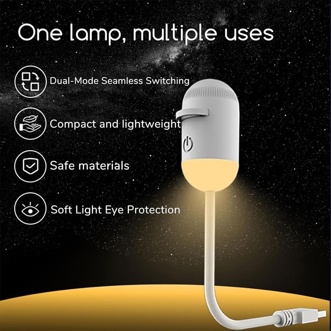 2in1 Galaxy Projector Night Light, 360° Rotating Design USB Portable Night Light