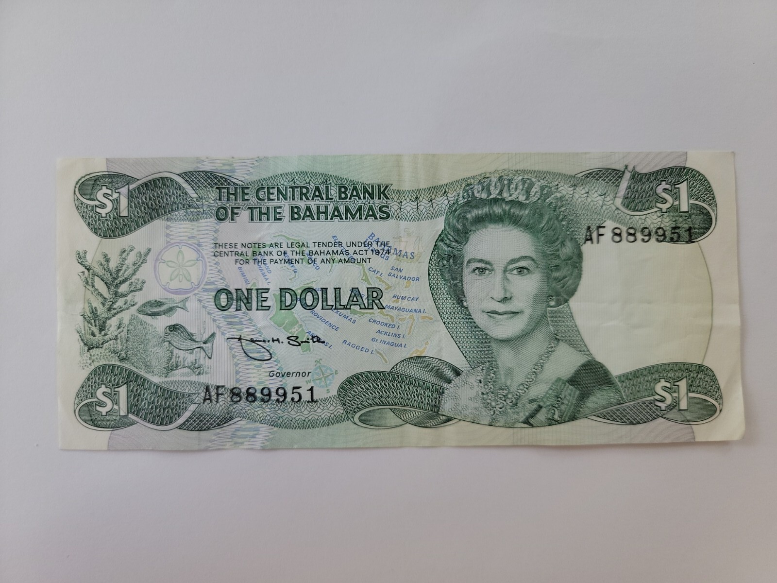 1974 Bahamas $1 Dollar About UNCIRCULATED 128