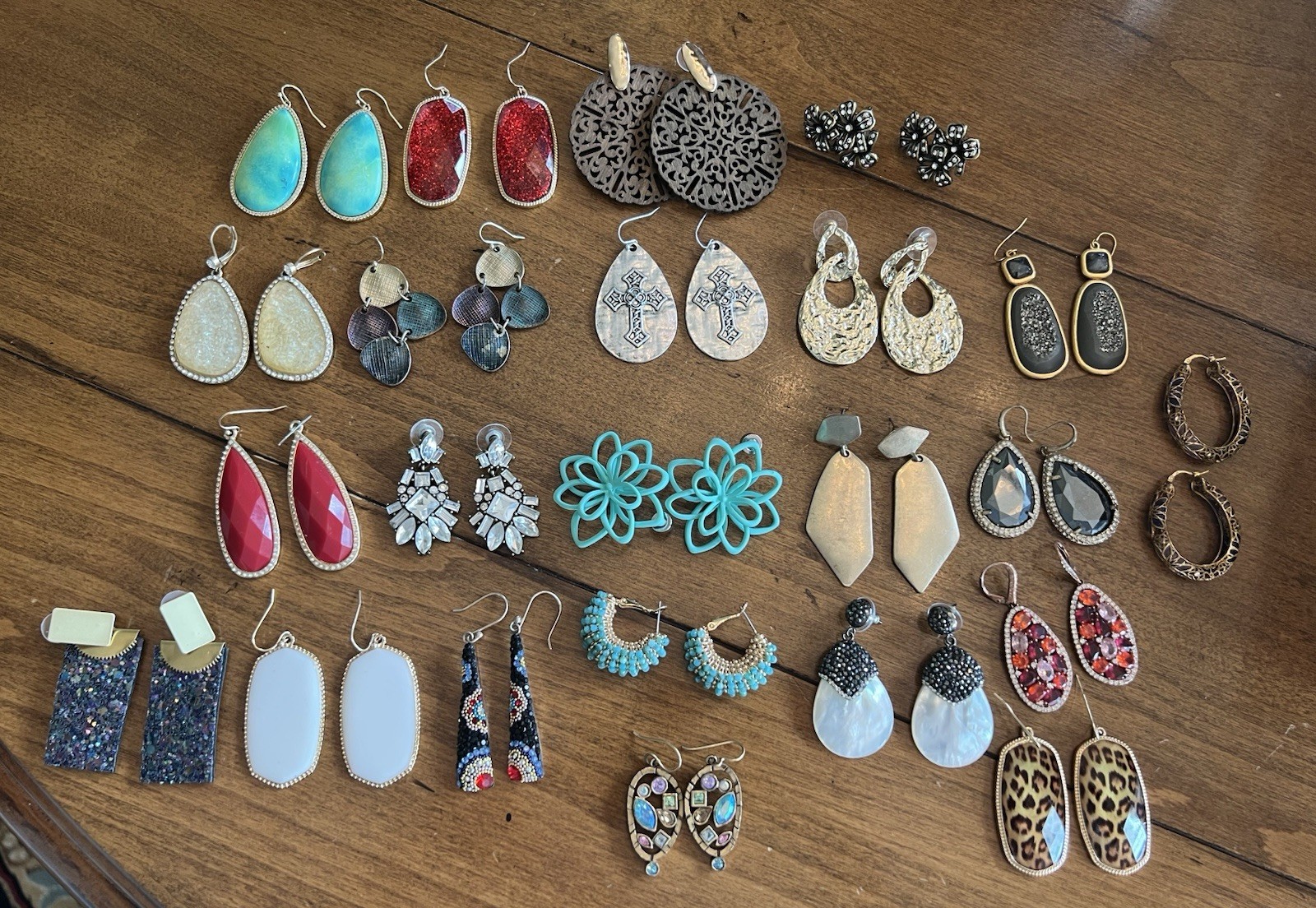 Lot of 23 pairs of Pierced EARRINGS - Chico's - Dillard's - Generic etc....,,