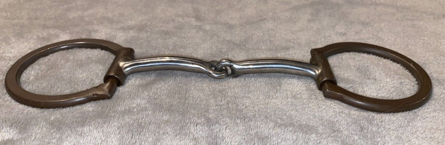 5'' BROWN IRON OFFSET DEE SNAFFLE BIT WITH COPPER INLAY