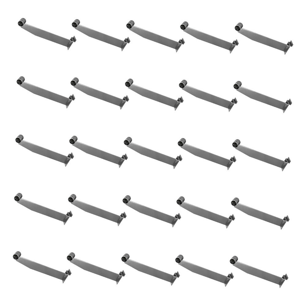 25 Pc 12" SLATWALL HANGRAIL BRACKET Holding 1-1/16" Round Tube - CHROME