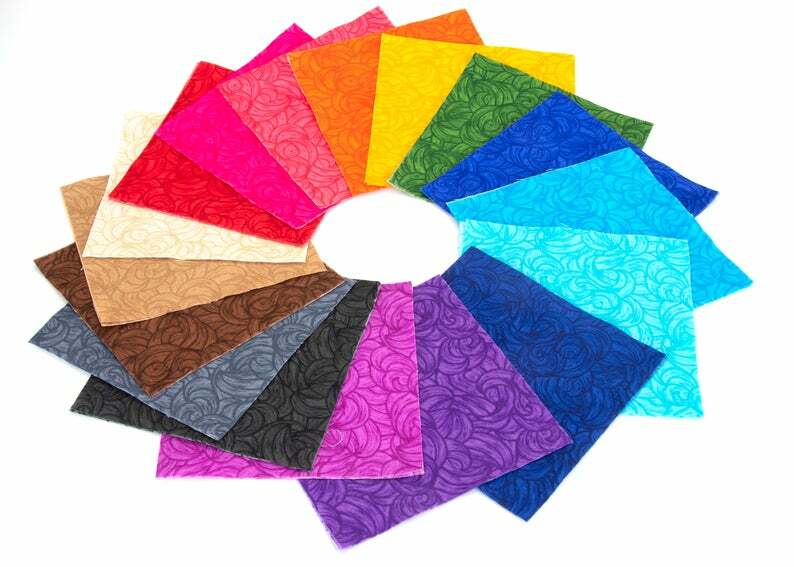 102 piece Band of Color  pre cut charm pack 5" squares 100% cotton fabric quilt