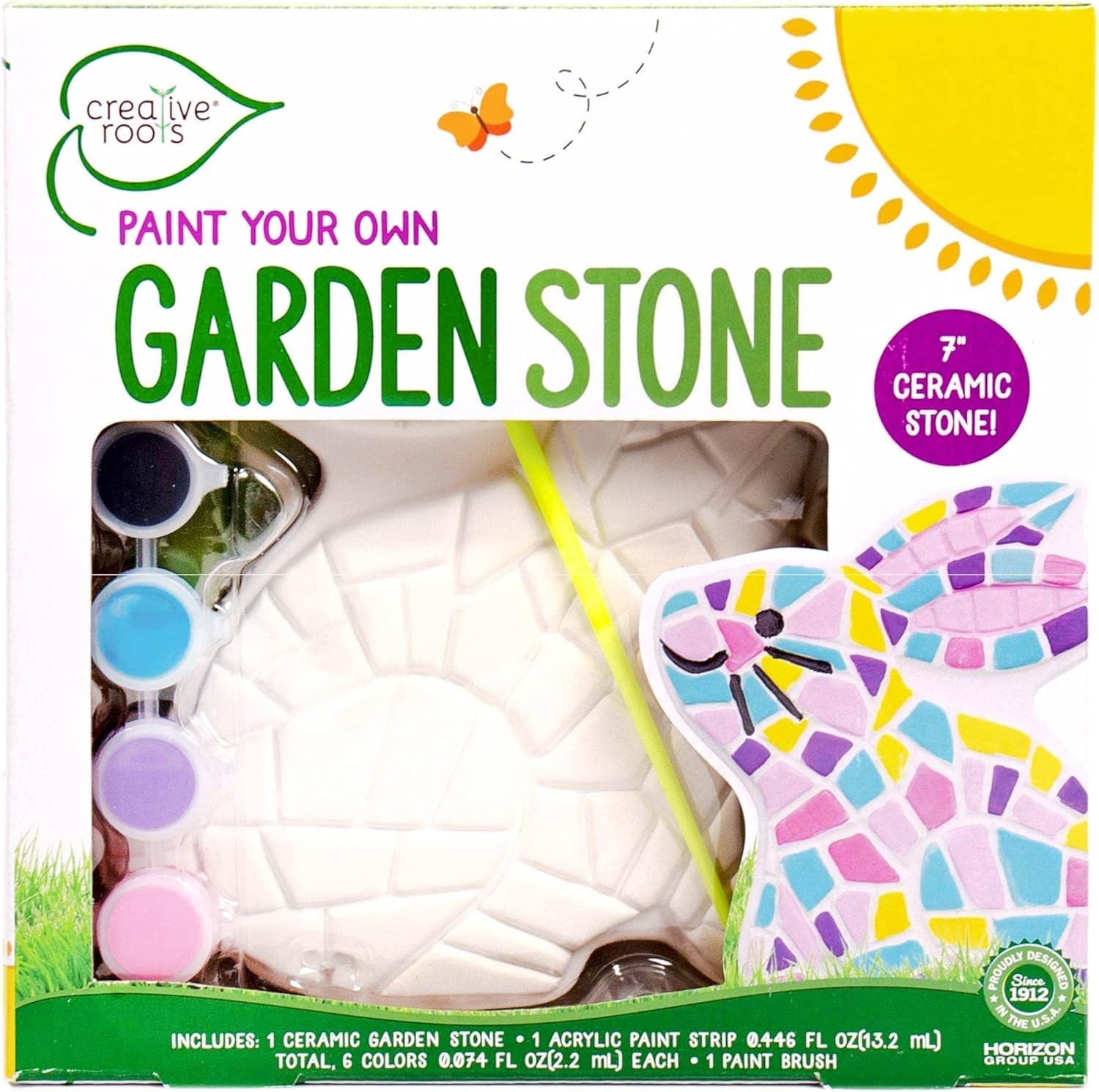 Creative Roots Paint Your Own Bunny Garden Stone, Craft Kits, Stepping Stones