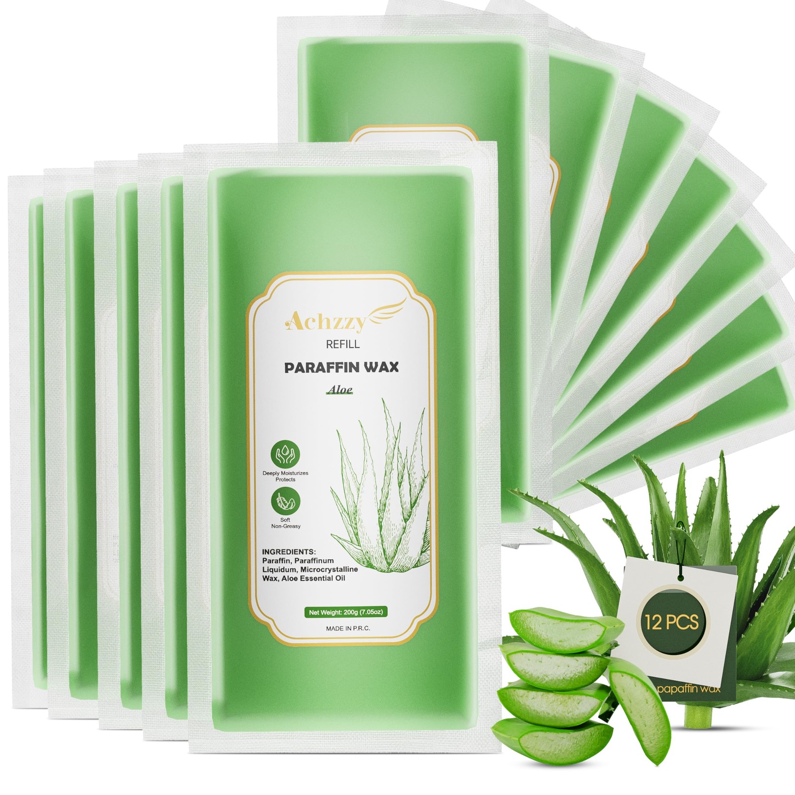 Aloe Paraffin Wax Blocks 12-Pack for Paraffin Bath - Moisturizing Hand  Foot