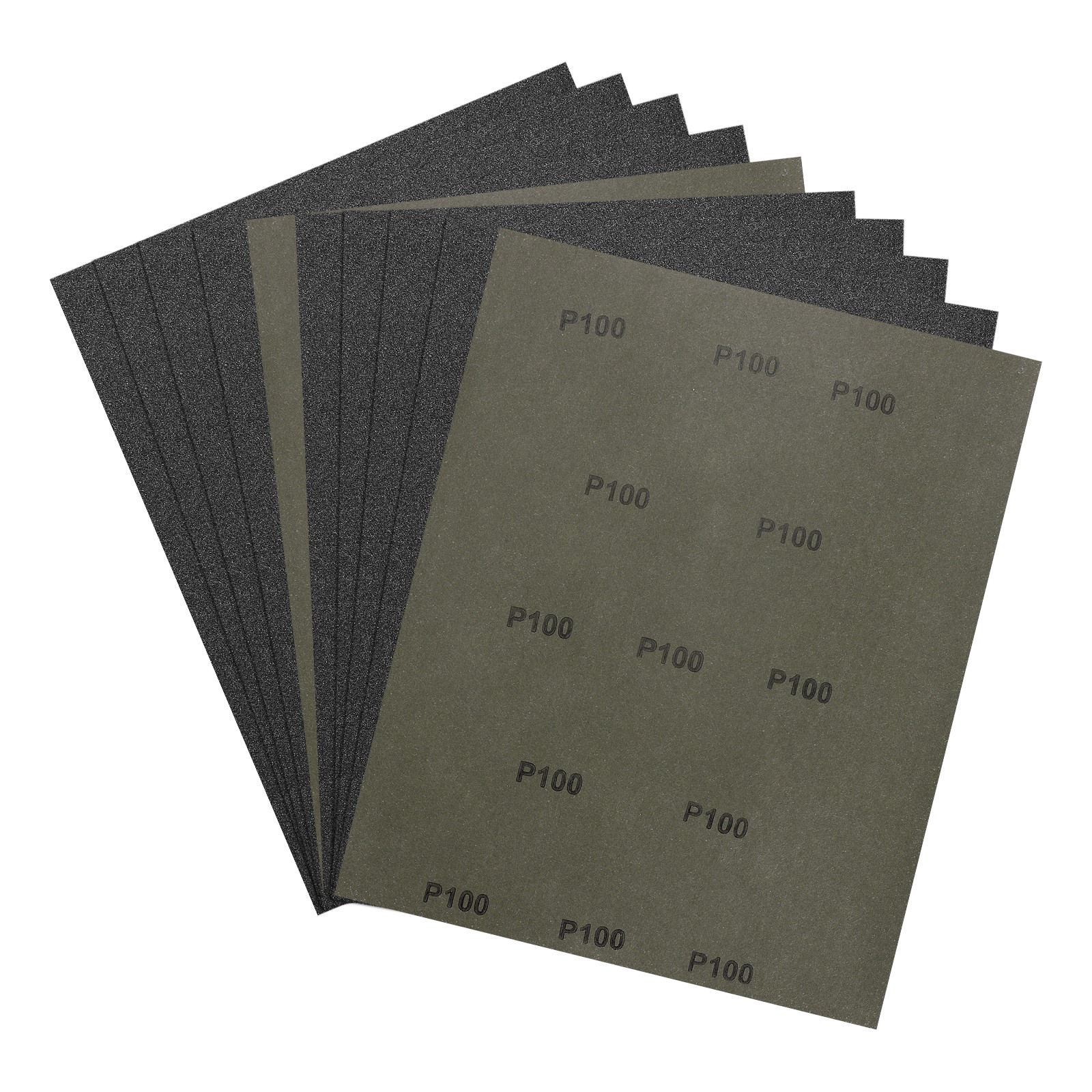 10pcs Sand Papers - [9 x 11 Inch x 100 Grits] Wet Dry Sandpaper Sheets