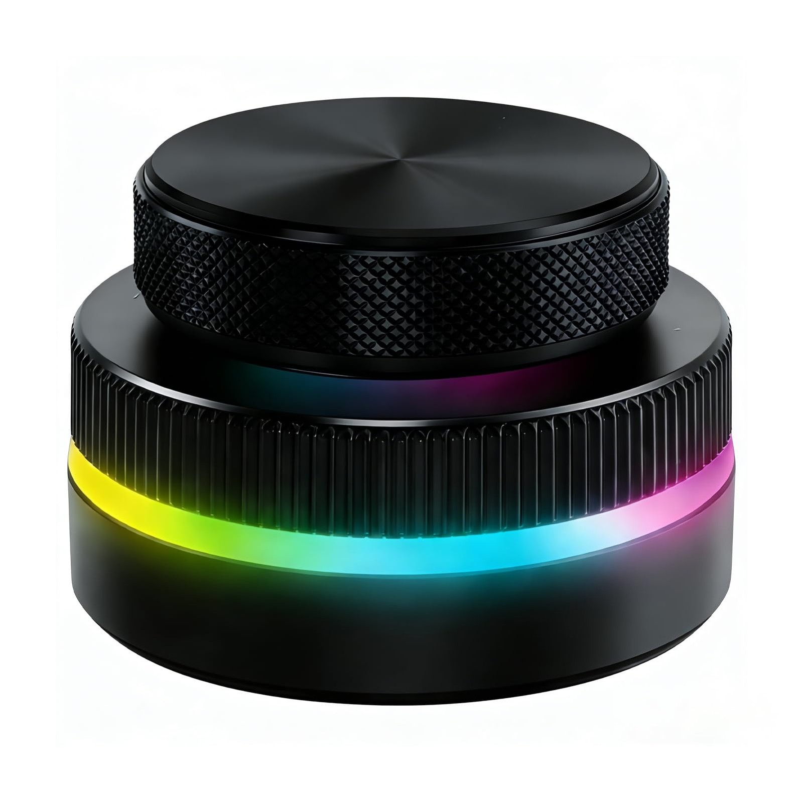 Customizable RGB Media Controller Knob, Dual Rotary Dials for Volume & Page T...