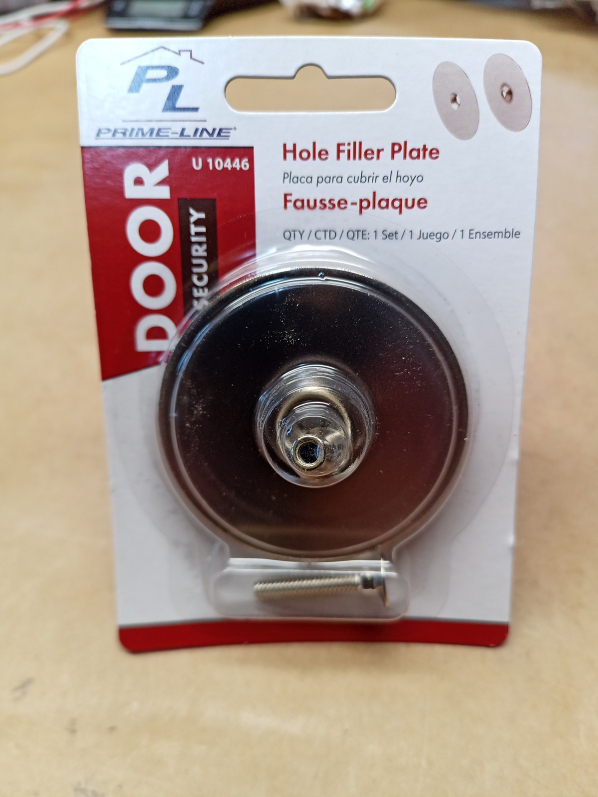 Prime-Line U 10446 Steel Door Hole Cover Plate, Satin Nickel. 2packs of One each