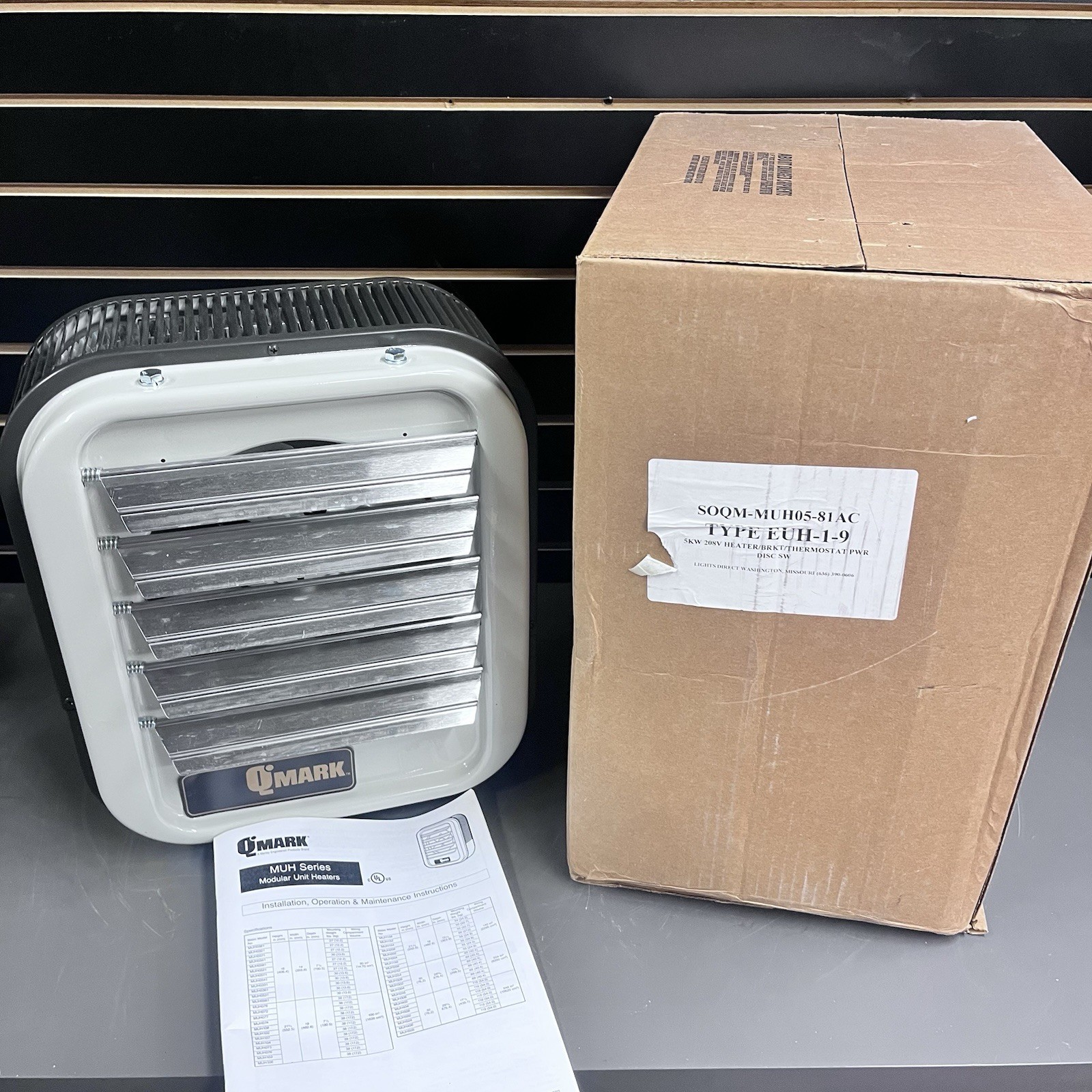 QMARK MUH05-81 Electric Unit Heater, Vertical Or Horizontal, 208VAC, 5.0 kW