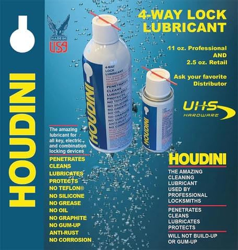 Lock Lube Professional Lock Lubricant Spray, 11 oz - Greaseless, Graphite-Free,