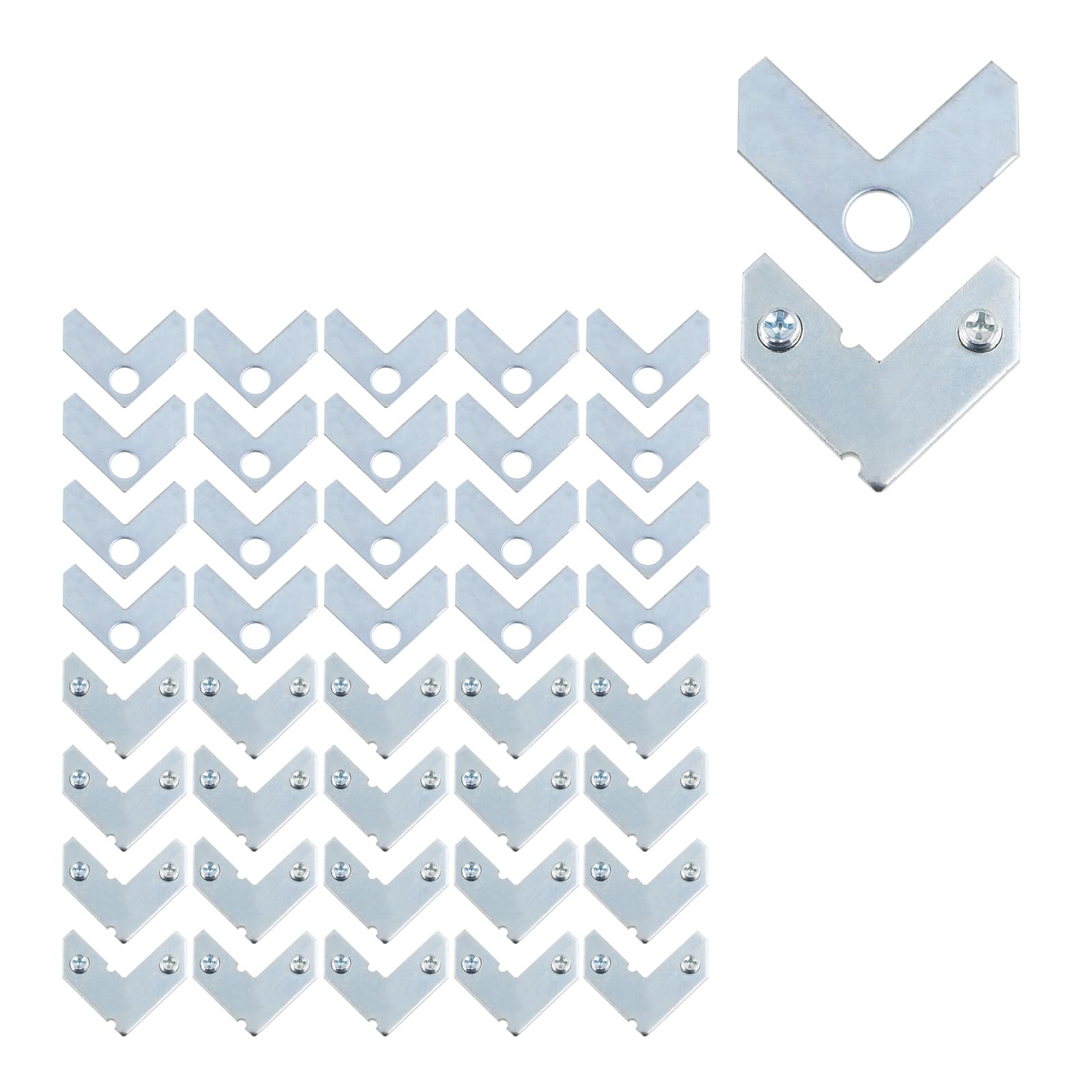 20PCS L-Shaped Corner Brace Plate, 35 x 13 mm Metal Picture Frame Bracket, Si...
