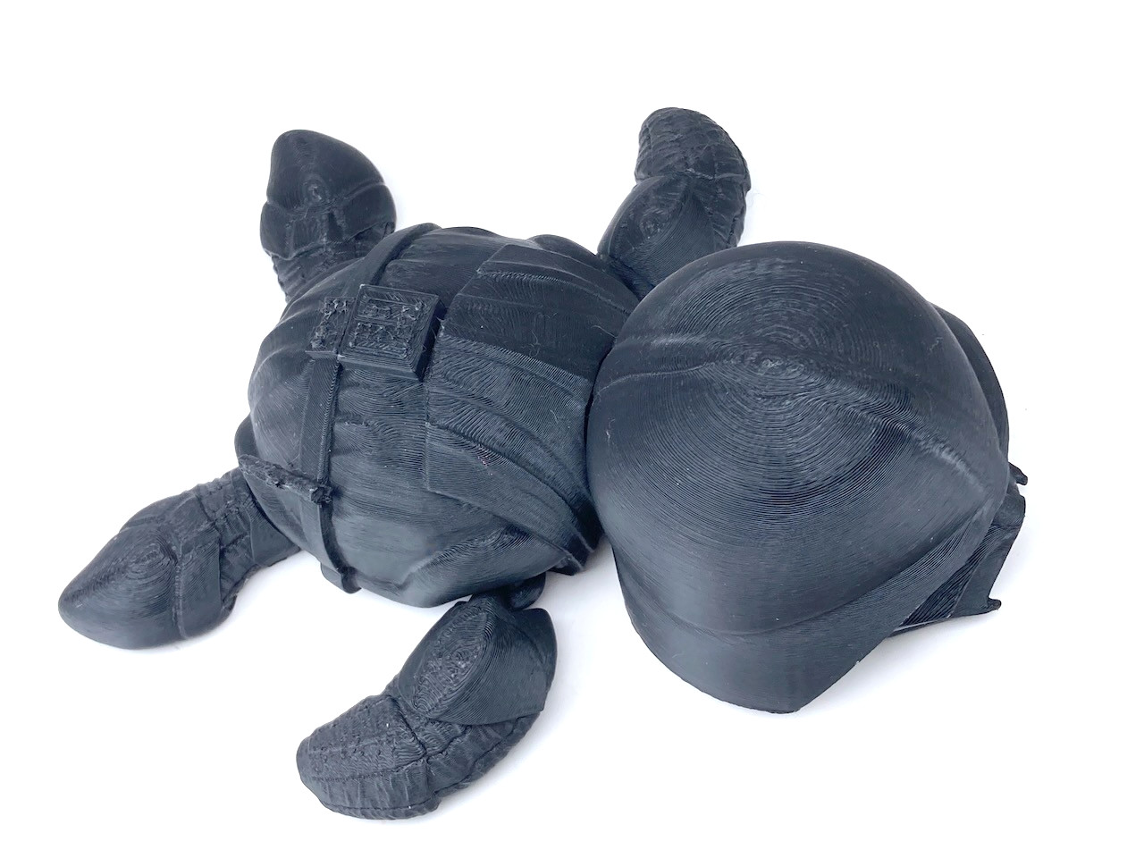 Darth Turtle 3D printed Vader animal Star Wars mashup, black, 8.5 inches
