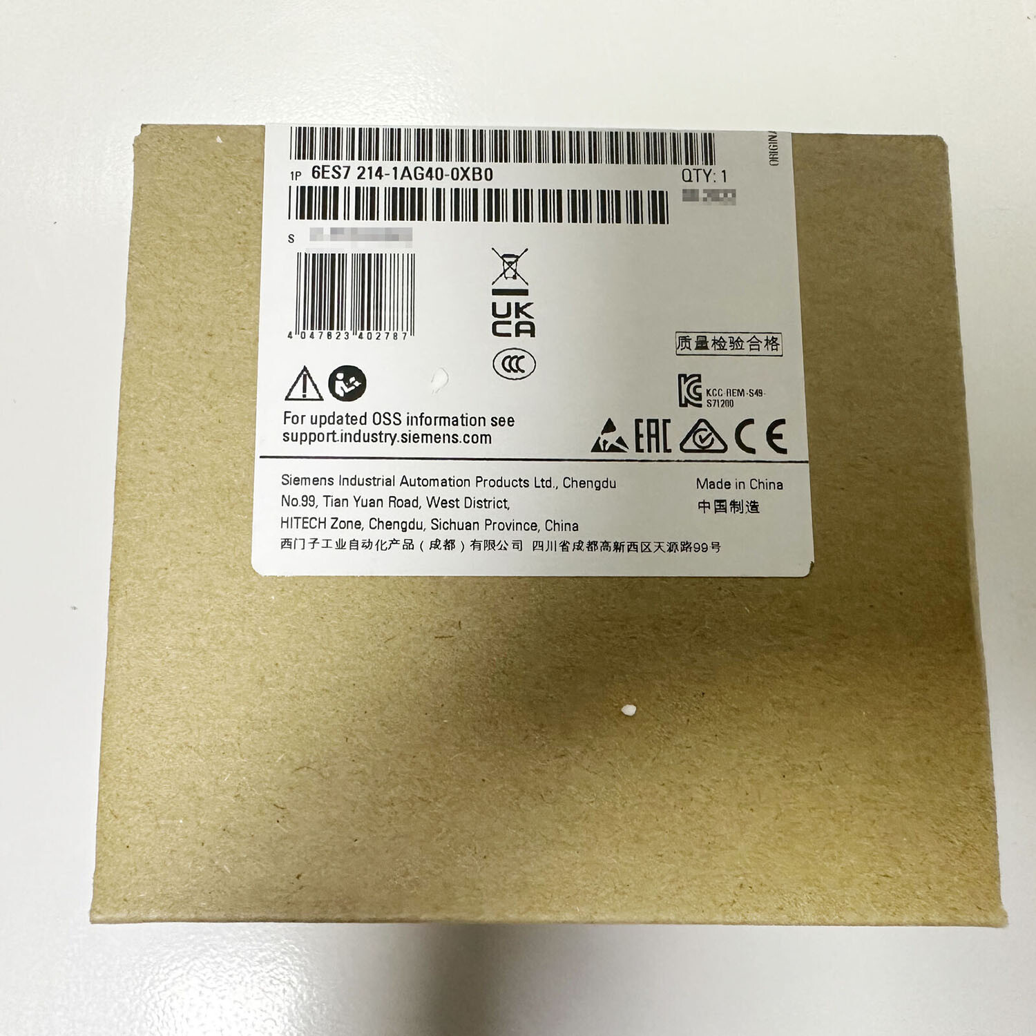 1 PCS NEW SIEMENS 6ES7214-1AG40-0XB0 1AG4O-OXBO S7-1200 CPU 1214C