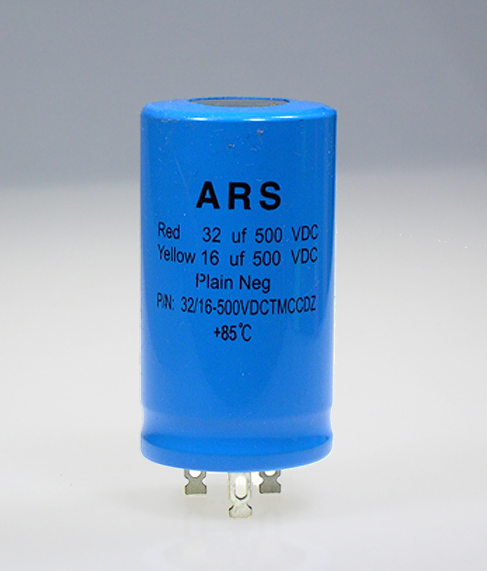 32uf+16uf-500vdc Marshall HiWatt__ARS Dual Blue Capacitor Replaces F&T JJ LCR