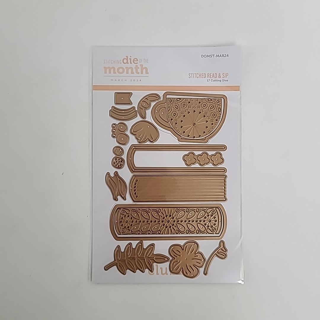 Spellbinders Stitching Die of the Month March 2024 Stitched Read & Sip 17 dies