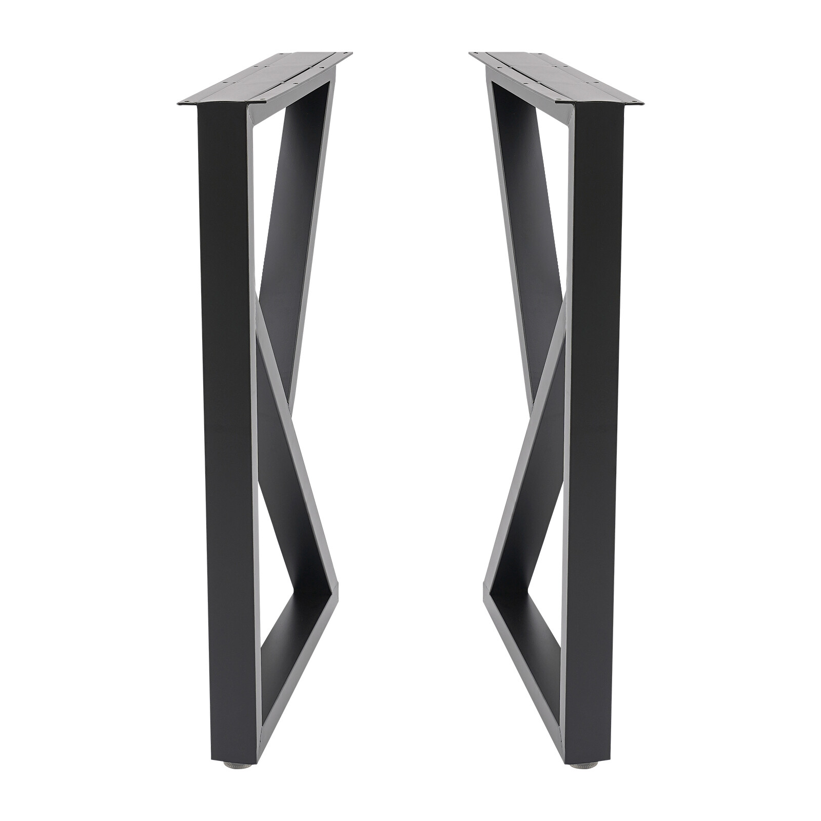 Table Leg Metal Dining Coffee Bench, K-Shaped, With 4 Adjustable Plastic Pads