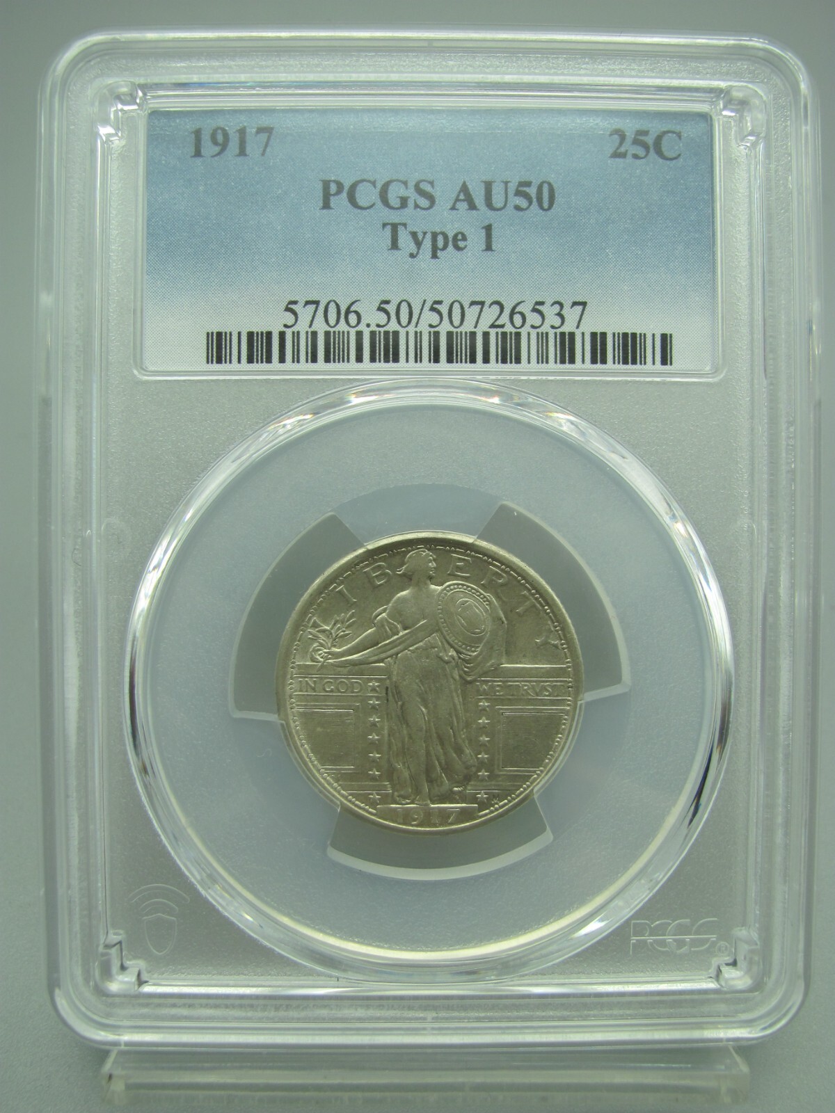 1917 Standing Liberty Quarter PCGS AU 50 Type 1
