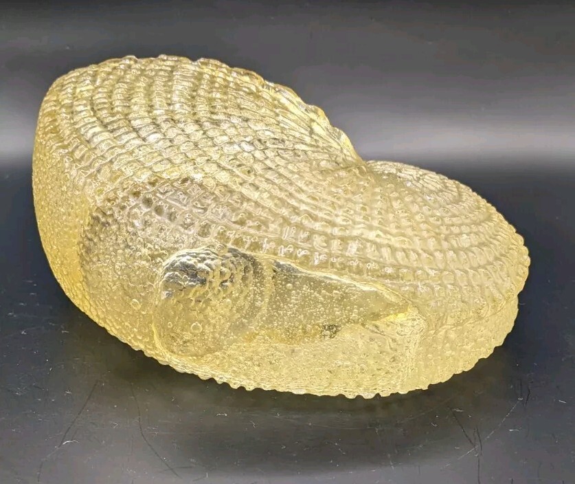 Nautilus Planter, Yellow Textured Lucite