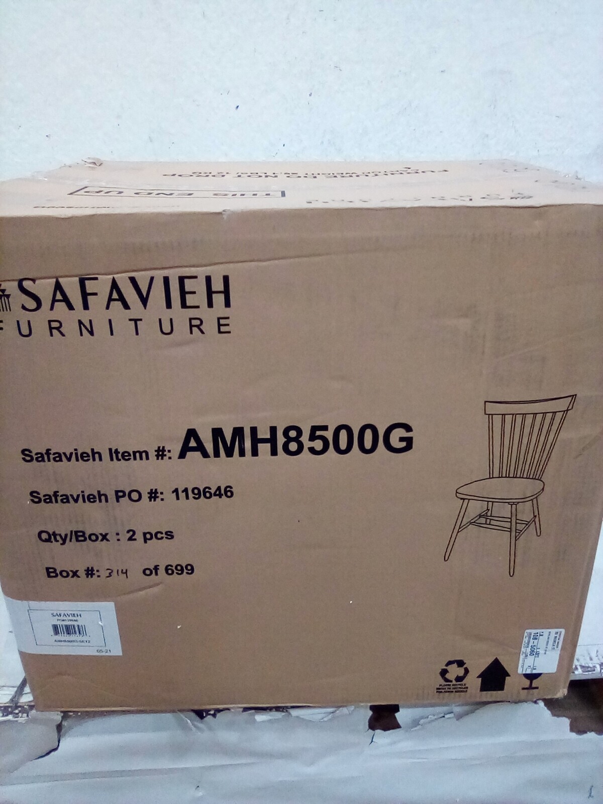 Safavieh PARKER SPINDEL SIDE CHAIR, Reduced Price 2172729919 AMH8500G