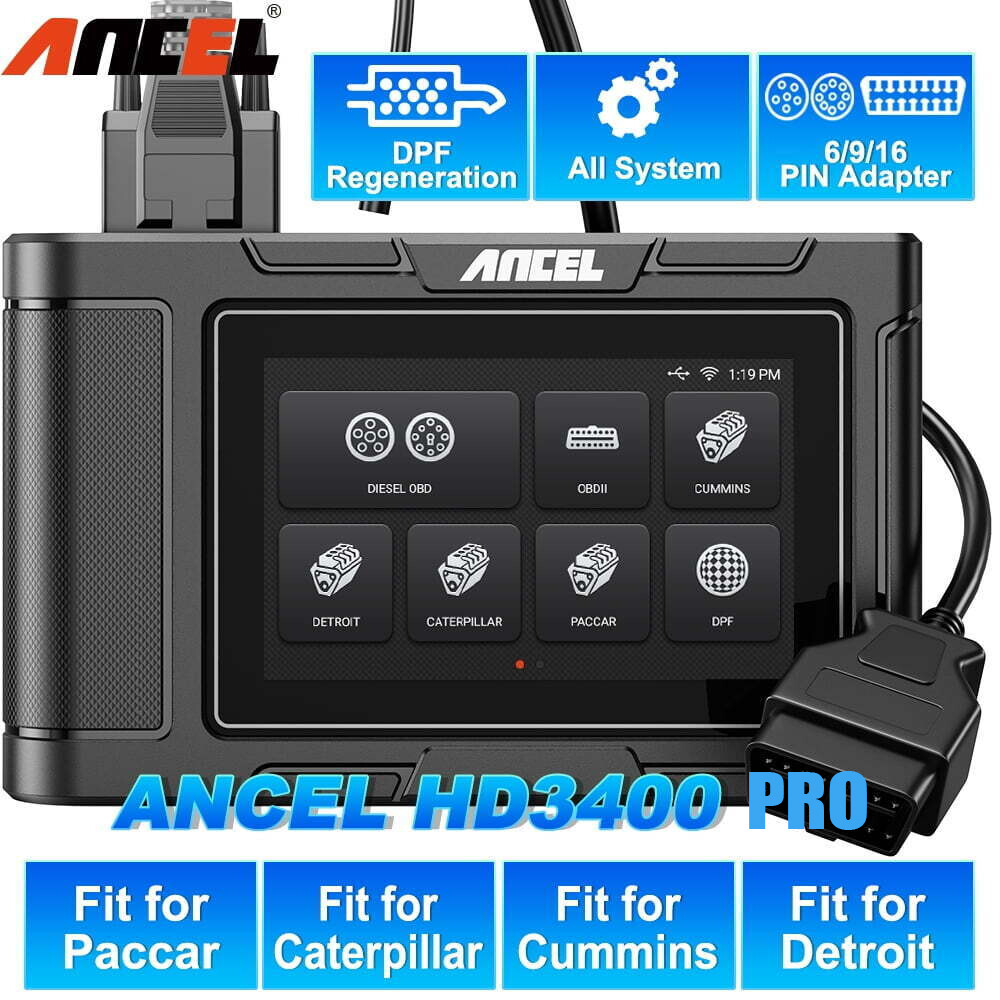 HD3400 PRO Diesel Heavy Duty Truck All Systems OBD2 Diagnostic Scanner DPF Regen